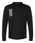 Adidas A482 Men's 3-Stripes Double-Knit Quarter-Zip Pullover