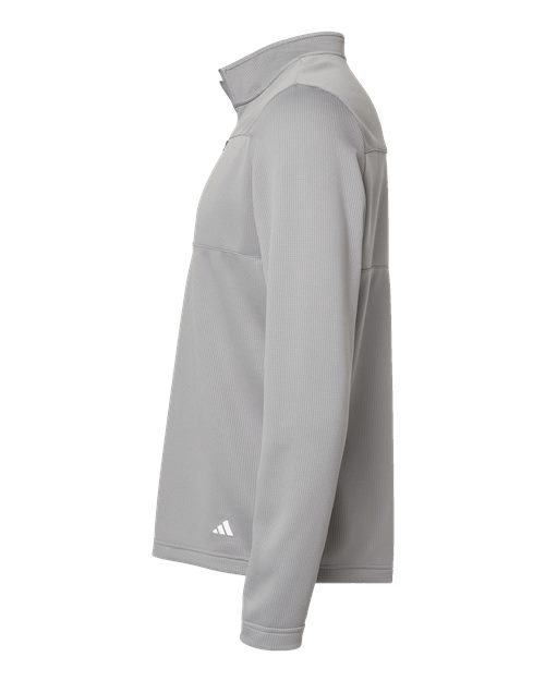 Adidas A482 Men's 3-Stripes Double-Knit Quarter-Zip Pullover