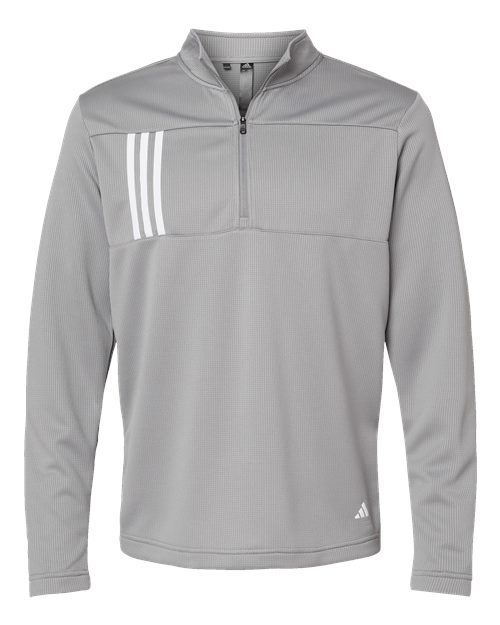 Adidas A482 Men's 3-Stripes Double-Knit Quarter-Zip Pullover