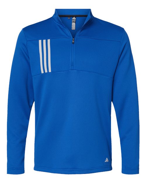 Adidas A482 Men's 3-Stripes Double-Knit Quarter-Zip Pullover