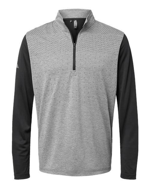 Adidas A522 Men's Ultimate365 Heather Block Print Quarter-Zip Pullover